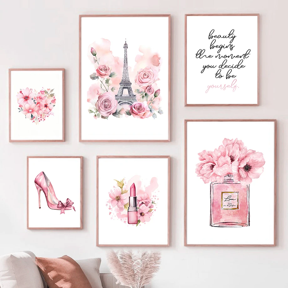 Perfume Fragrance House - Parigi Fashion Art Poster Rosa Torre